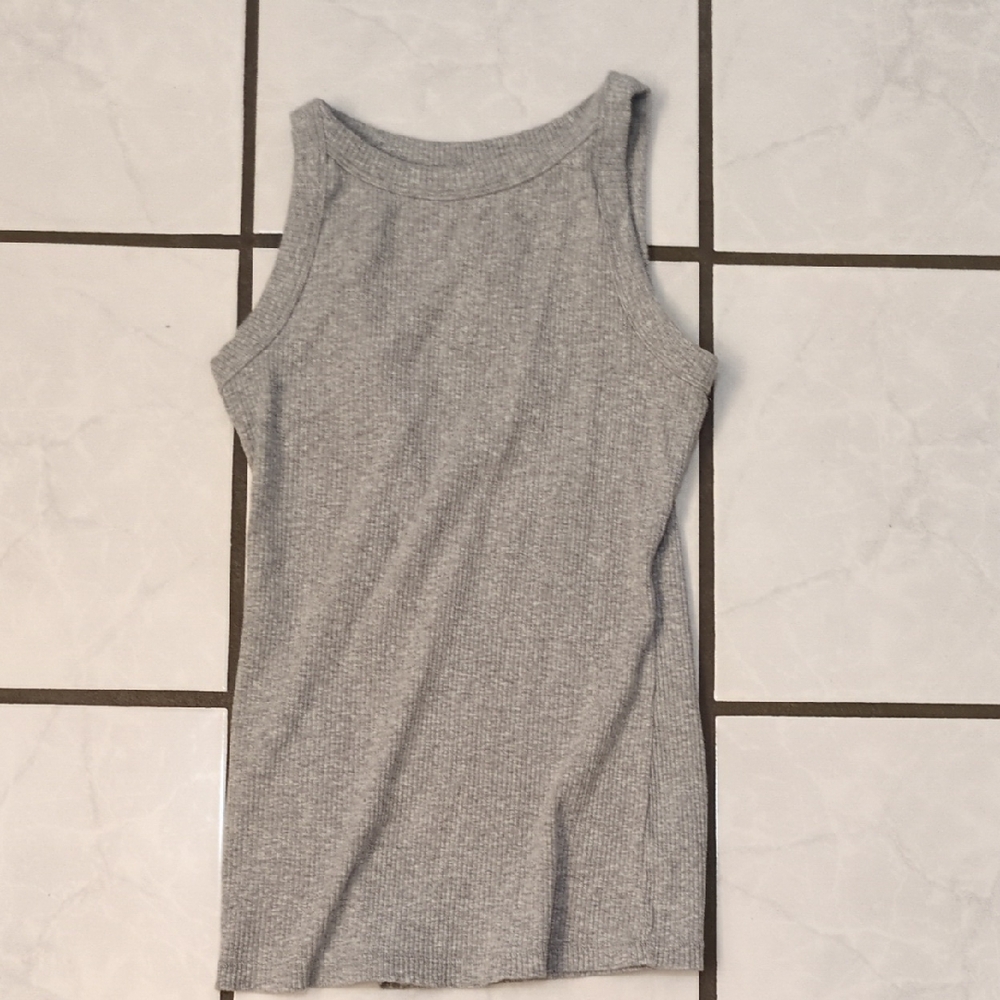 Nine West Gray Ribbed Top